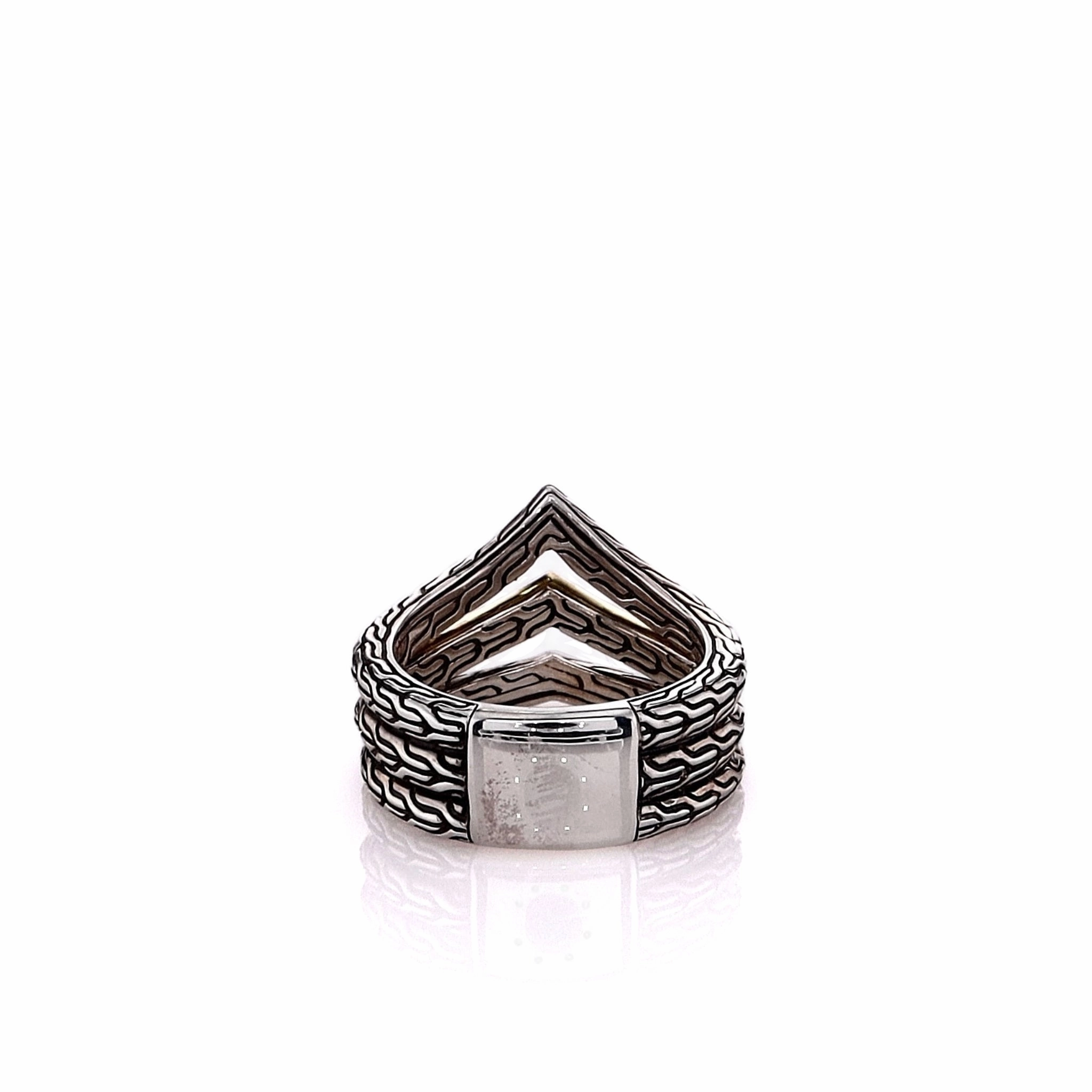 John Hardy Two-Tone Tiga Black Sapphire and Black Spinel Ring