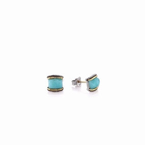 Judith Ripka Amazonite Eternity Stud Earrings with Stones