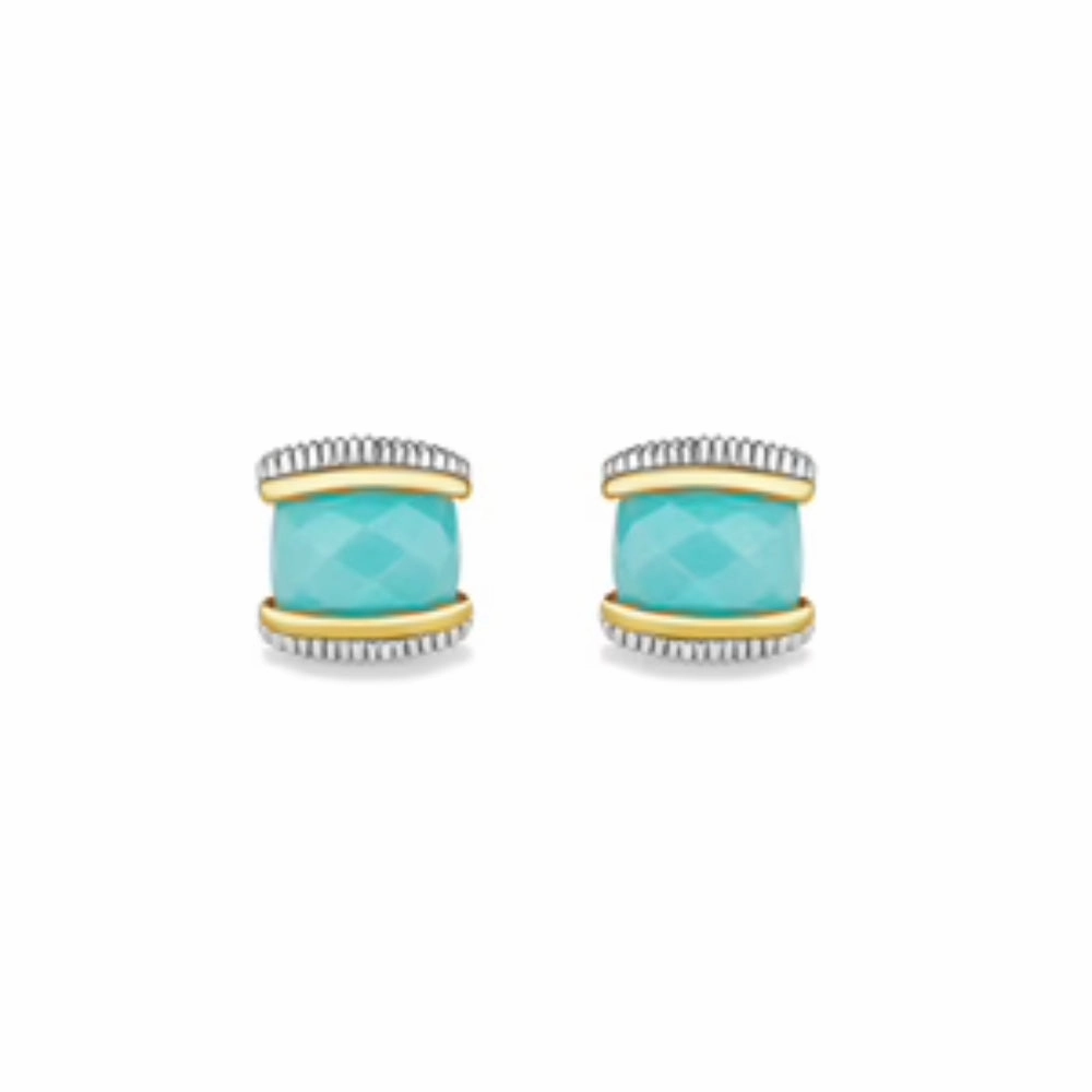 Judith Ripka Amazonite Eternity Stud Earrings with Stones