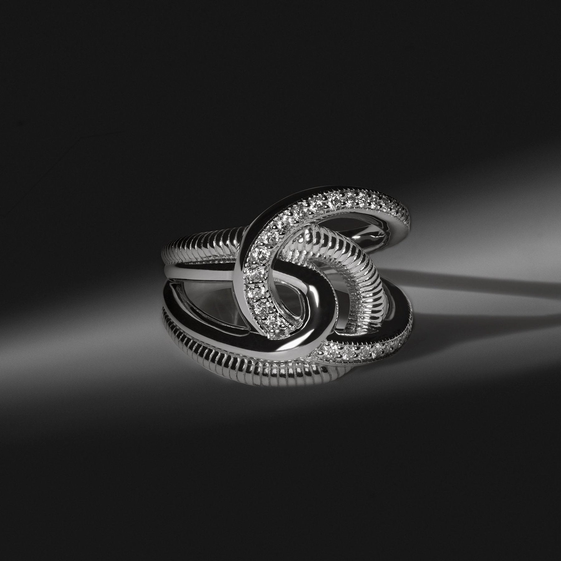 Judith Ripka Eternity Intertwined Ring with Diamonds
