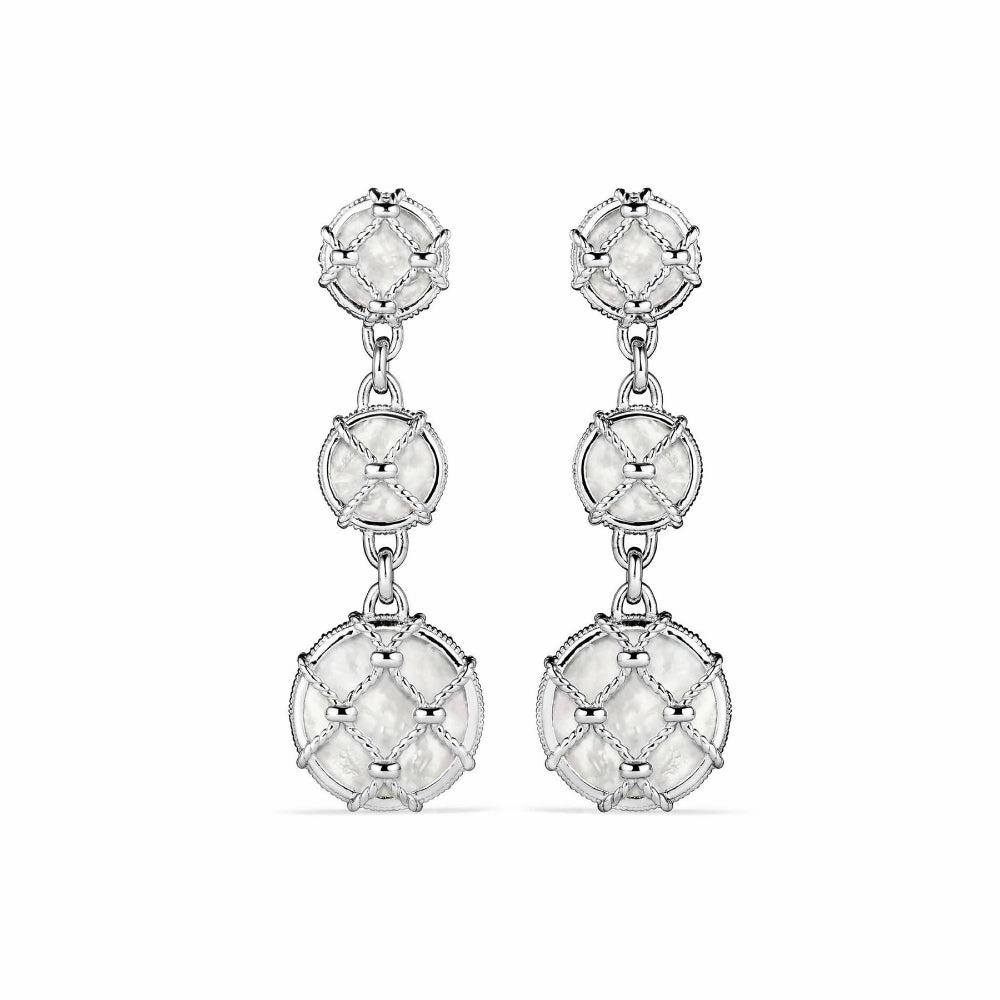 Judith Ripka Isola Triple Drop Earrings with Mother of Pearl