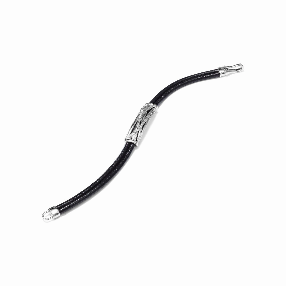 Judith Ripka Santorini Leather Cord Bracelet with Diamonds