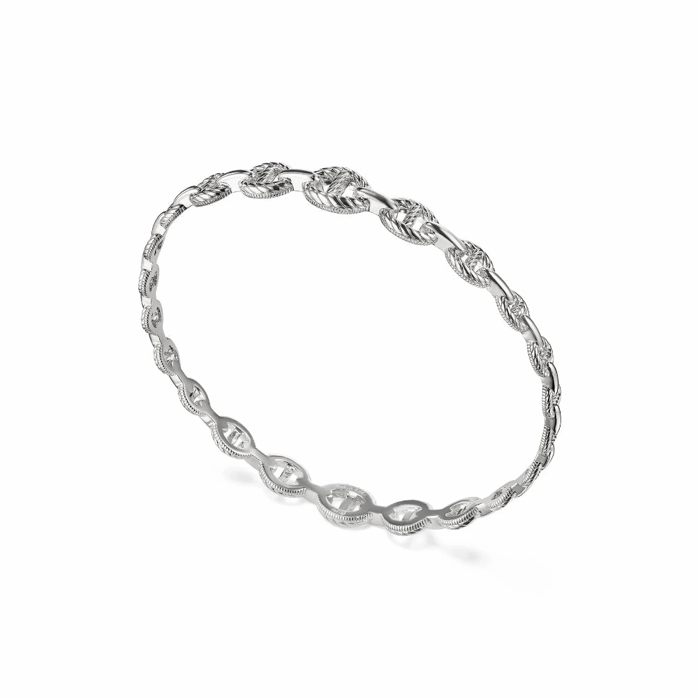 Judith Ripka Vienna Graduated Link Stack Bangle Bracelet