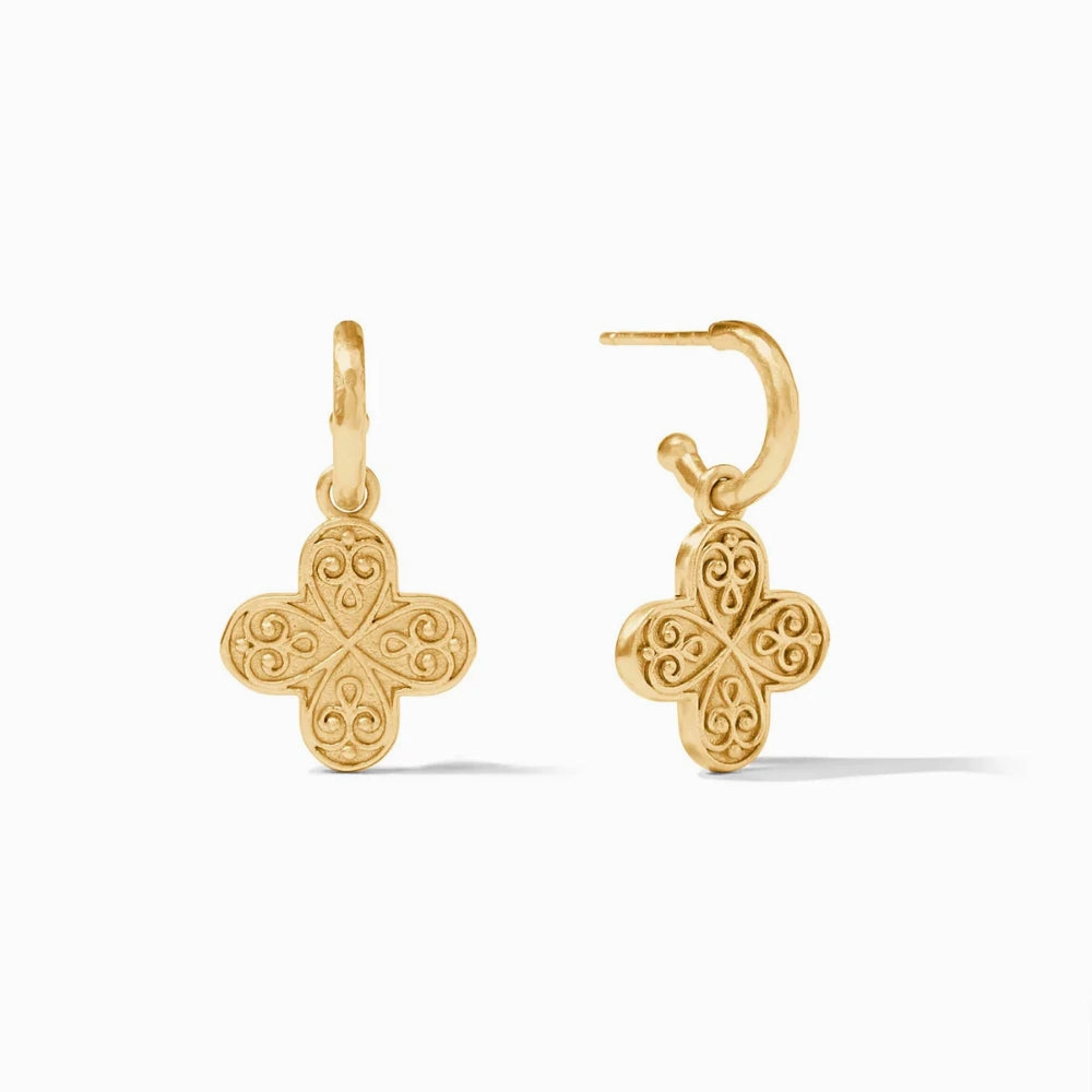 Julie Vos Corinth Hoop & Charm Earring - Pearl