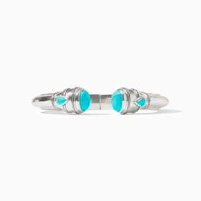 Julie Vos Silver Cannes Demi Cuff - Turquoise Blue