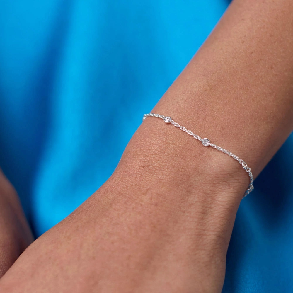 Julie Vos Silver Celeste Delicate Bracelet - Cubic Zirconia