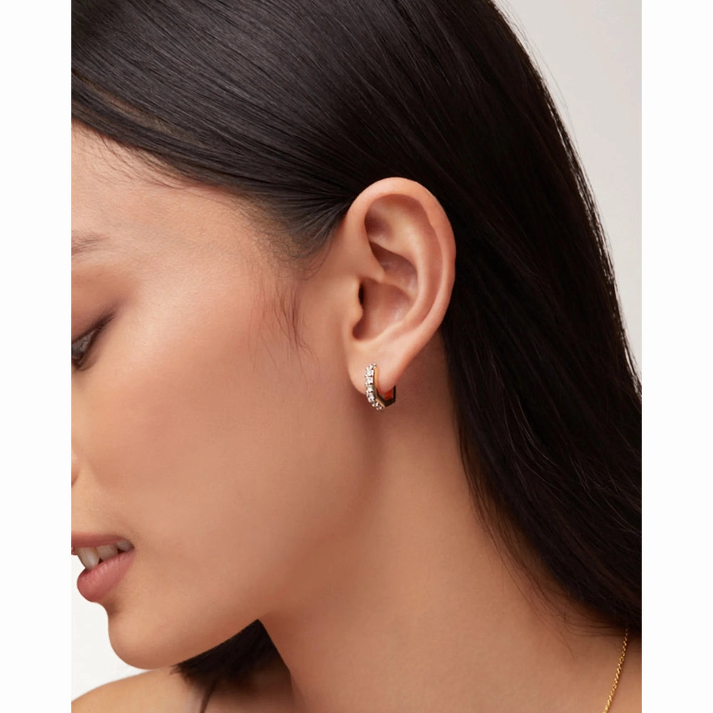 Kendra Scott Davie Huggie Earrings in White Topaz