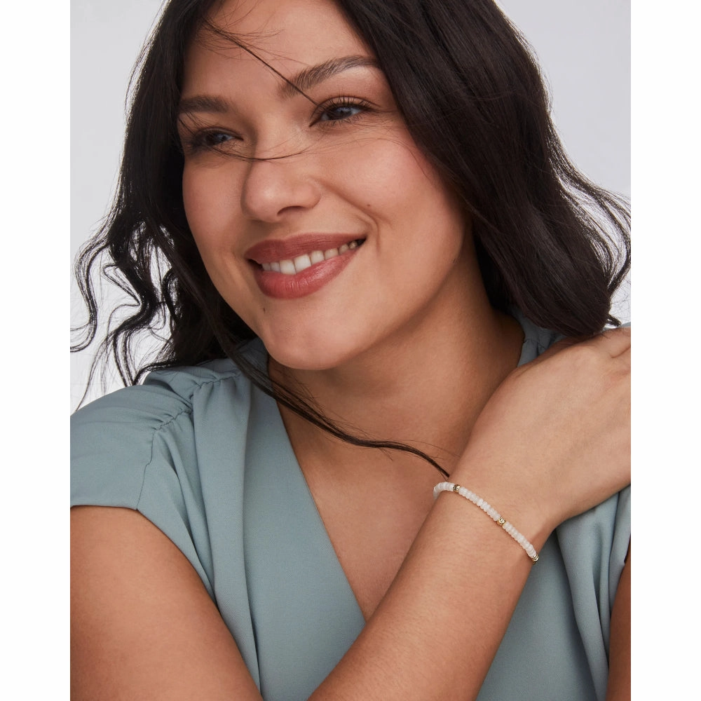 Kendra Scott Deliah Delicate Chain Bracelet In Ivory Mother Of Pearl