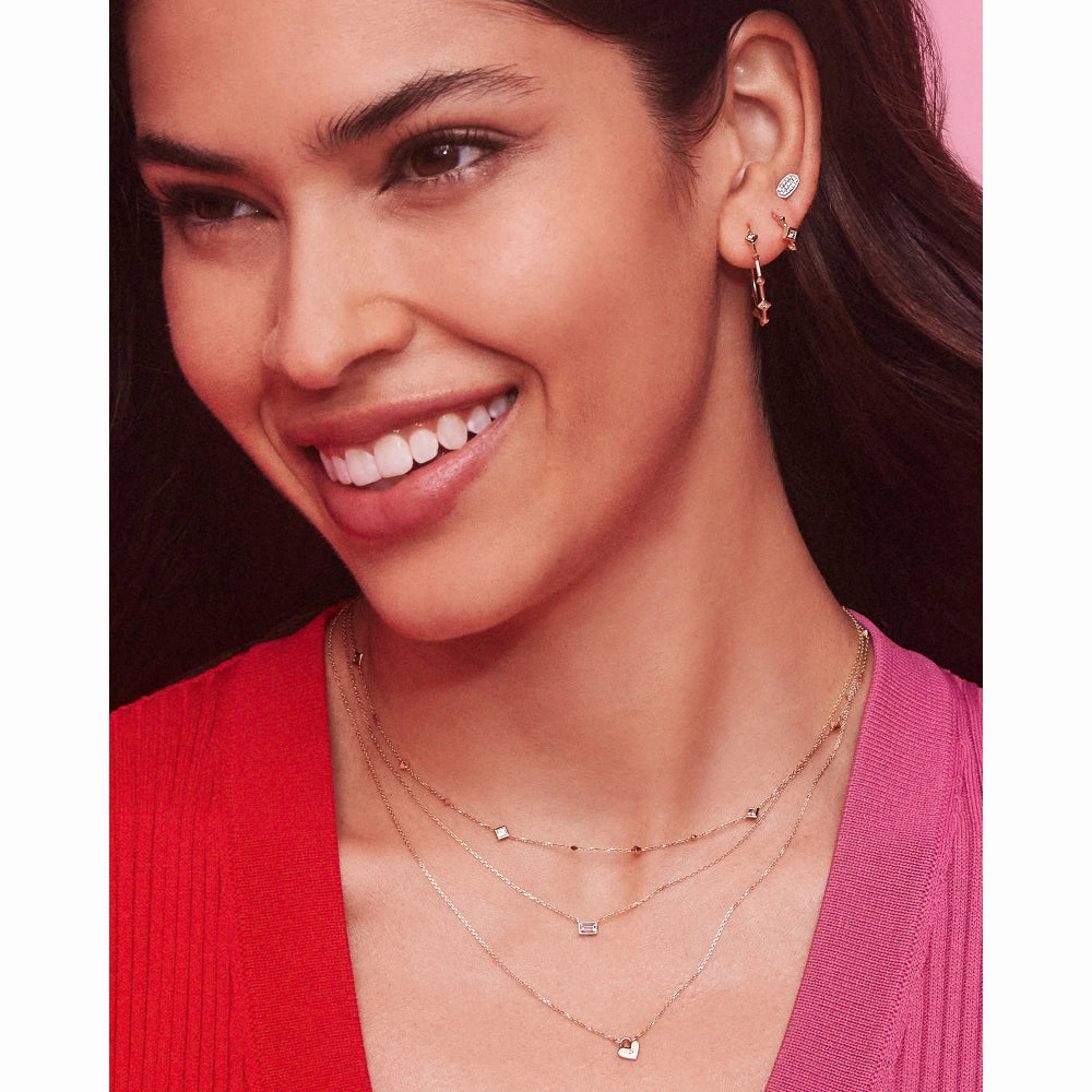 Kendra Scott Michelle Huggie 14k Gold Earrings in White Diamond