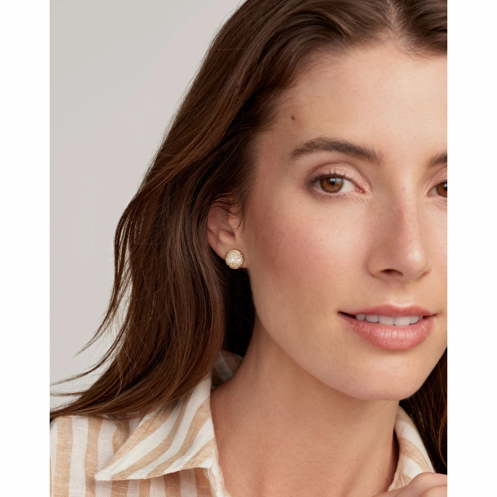 Kendra Scott Sand Dollar Stud Earrings in Natural Mother of Pearl