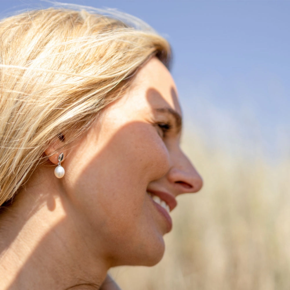 Kit Heath Pebble Pearl Droplet Earrings