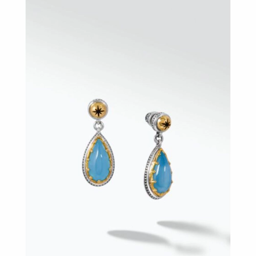 Konstantino Aurora Pear Shape Aqua Doublet Earrings
