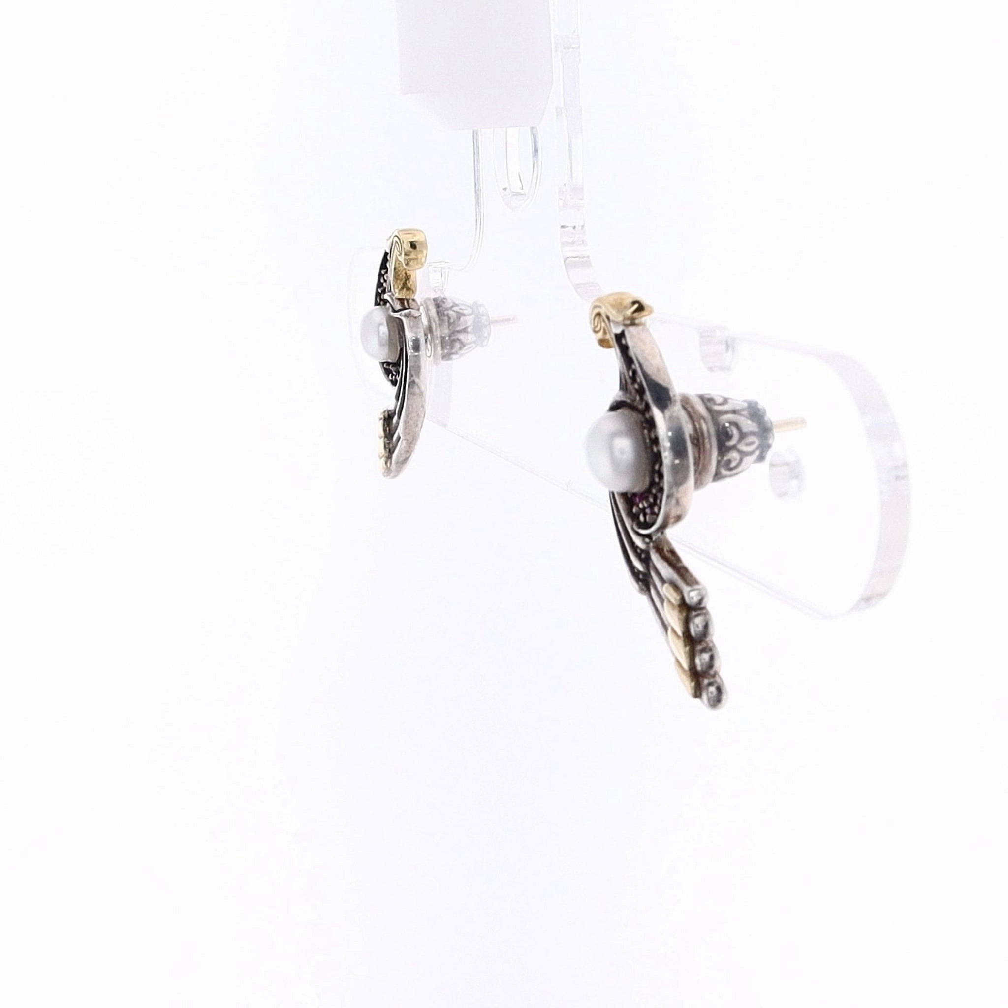 Konstantino Paradise Collection Two-Ton Corundum And Pearl Peacock Earrings
