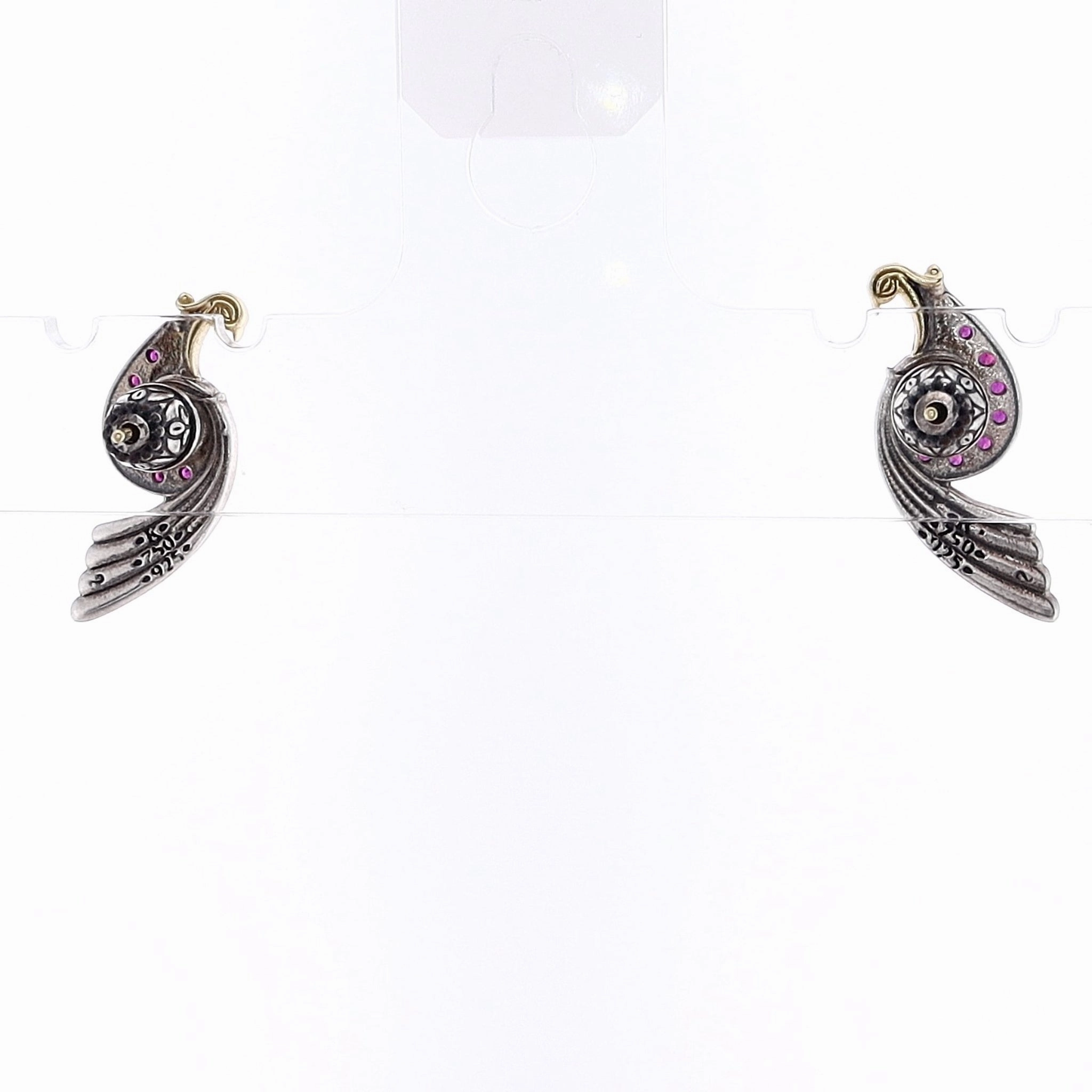 Konstantino Paradise Collection Two-Ton Corundum And Pearl Peacock Earrings