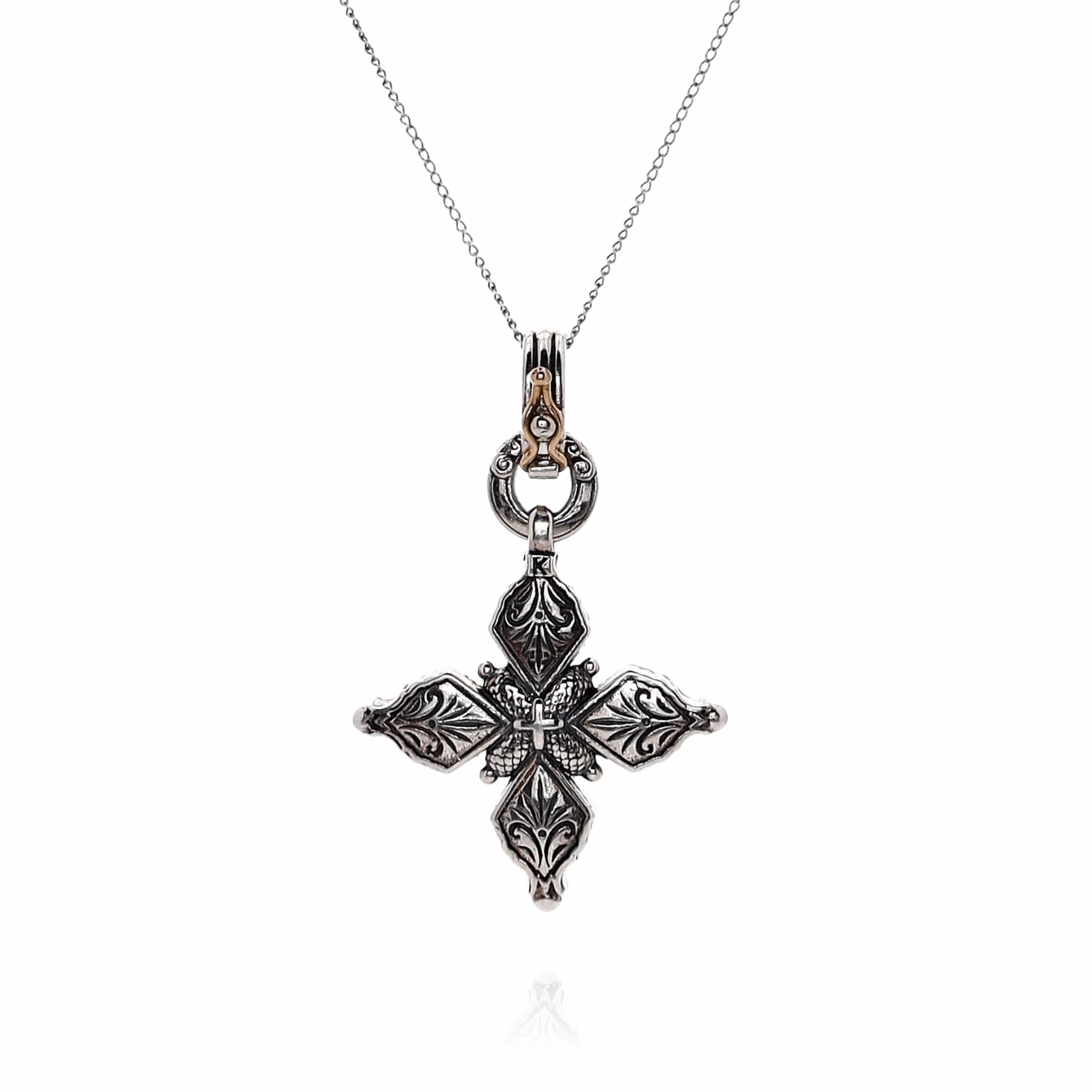 Konstantino Two-Tone Anthos Aurora Amethyst Cross Pendant *No Chain*