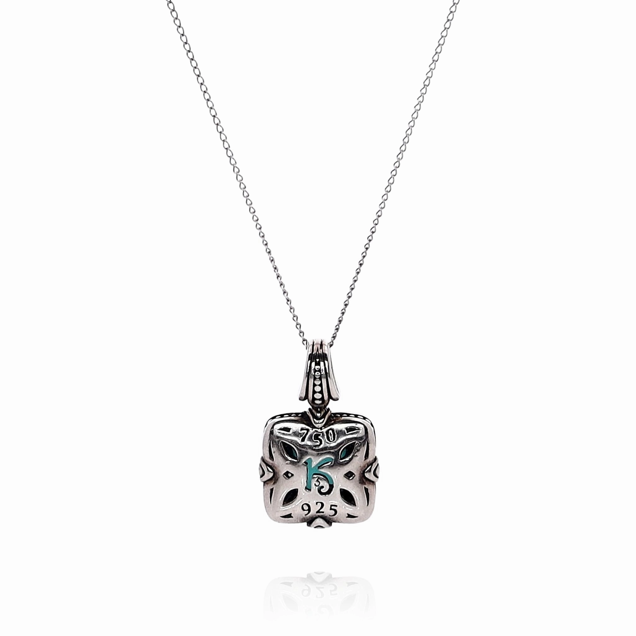 Konstantino Two-Tone Faceted Cushion Turquoise Doublet Pendant *No Chain*