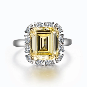 Lafonn Classic Emerald Canary Ring R0359CAT