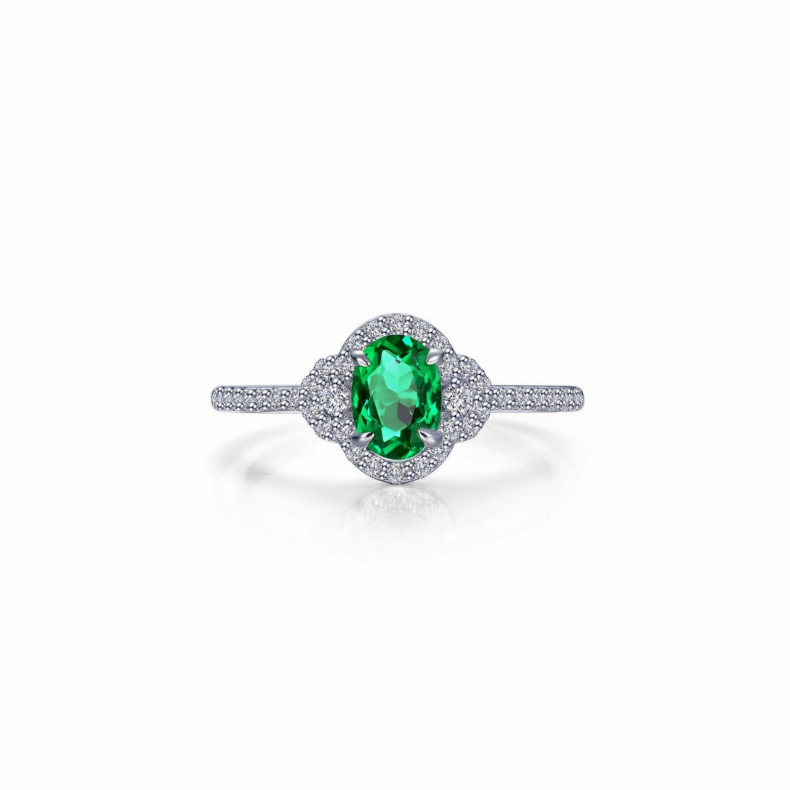 Lafonn Classic Oval Emerald Ring R0538CEP