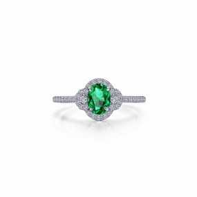 Lafonn Classic Oval Emerald Ring R0538CEP