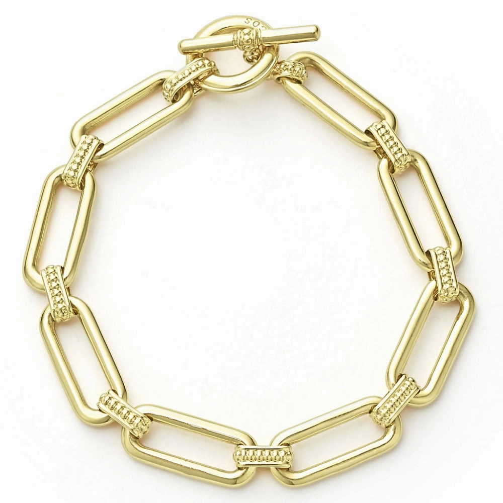 Lagos 18k Gold Signature Caviar Link Bracelet