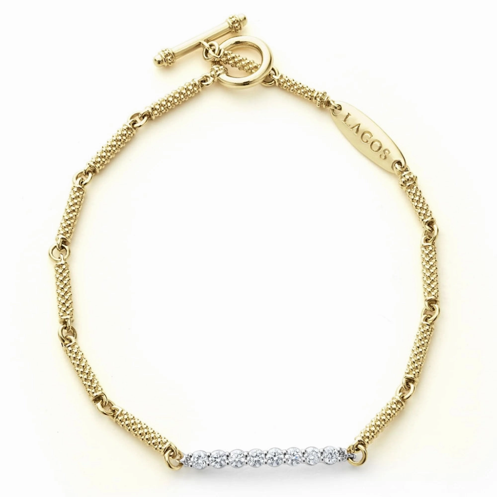 Lagos 18k Gold Superfine Diamond Link Bracelet