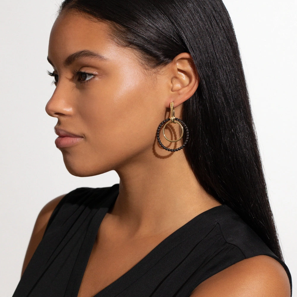 Lagos 18k Meridian Double Circle Earring Set, Interchangable