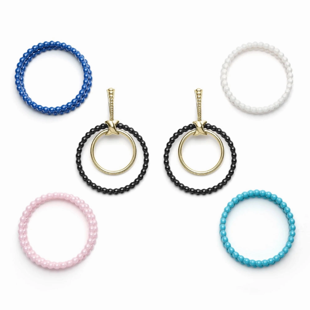 Lagos 18k Meridian Double Circle Earring Set, Interchangable