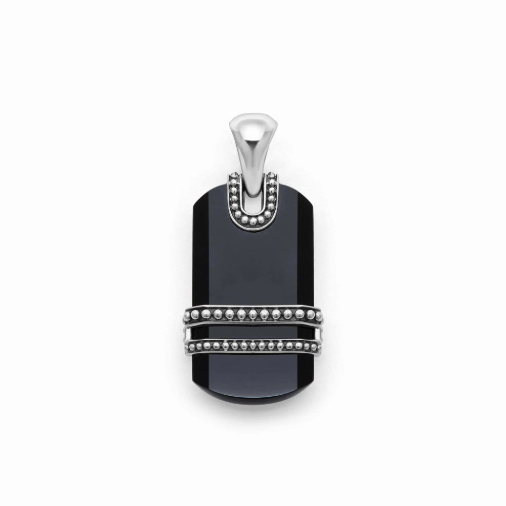 Lagos Anthem Black Agate Tag Amulet
