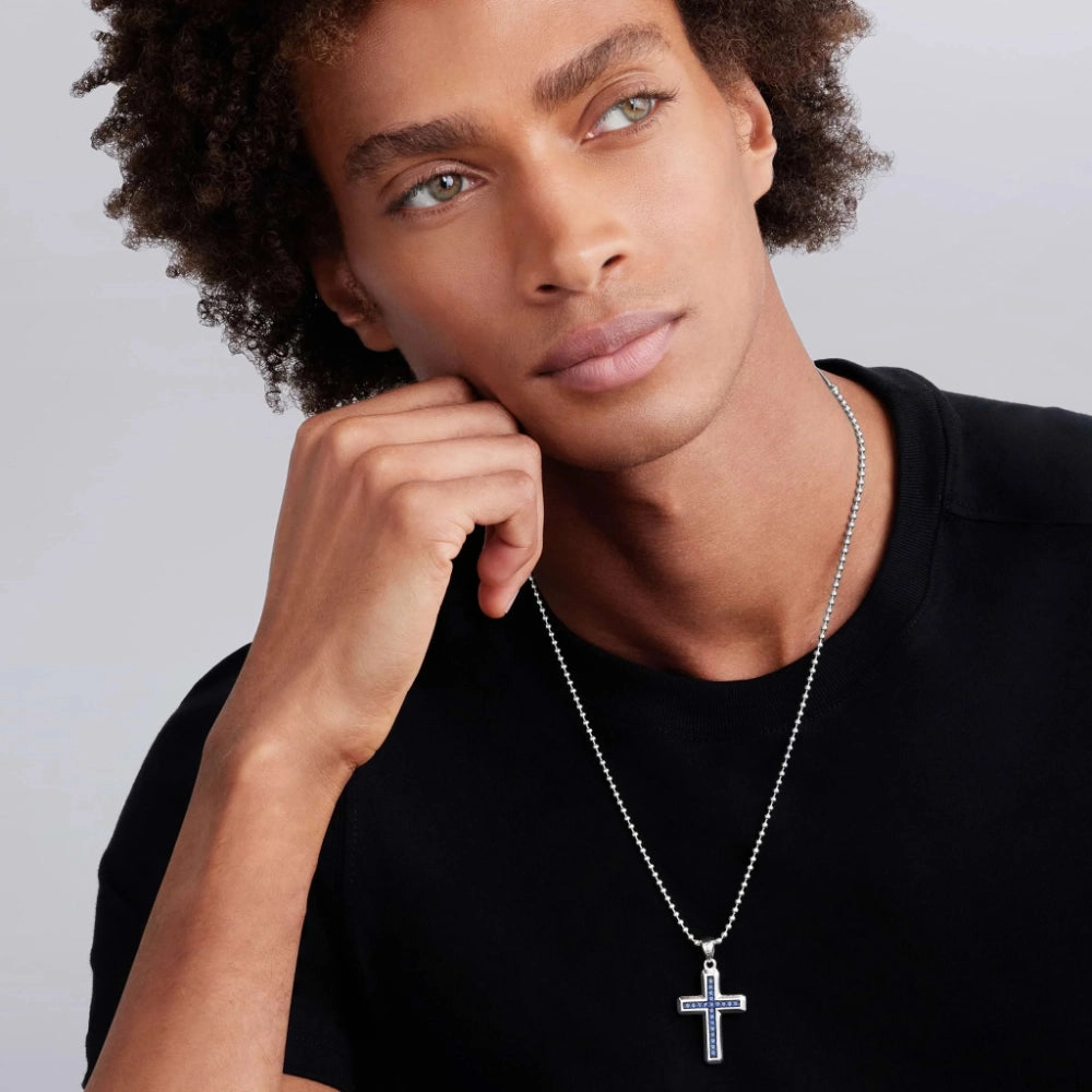 Lagos Anthem Blue Sapphire Cross Amulet