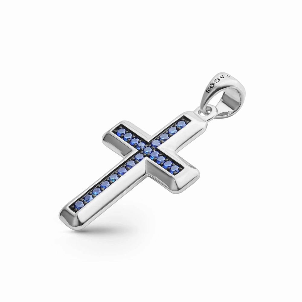 Lagos Anthem Blue Sapphire Cross Amulet
