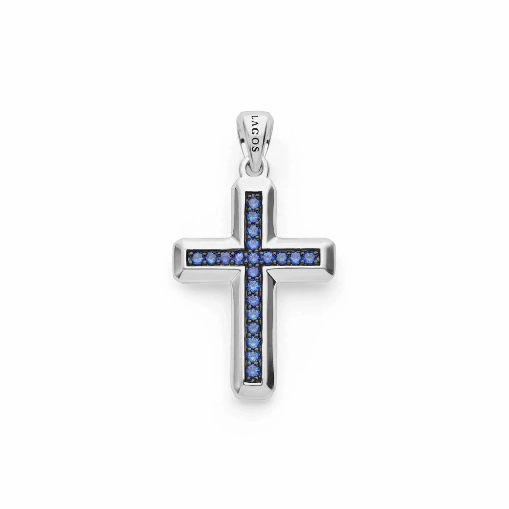 Lagos Anthem Blue Sapphire Cross Amulet