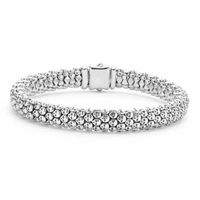 Lagos Anthem Caviar Skull Bracelet, 9mm