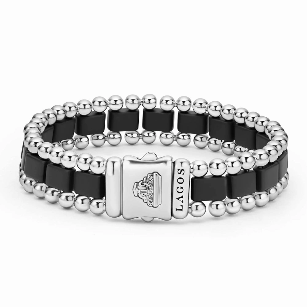 Lagos Anthem Matte Black Ceramic Link Bracelet