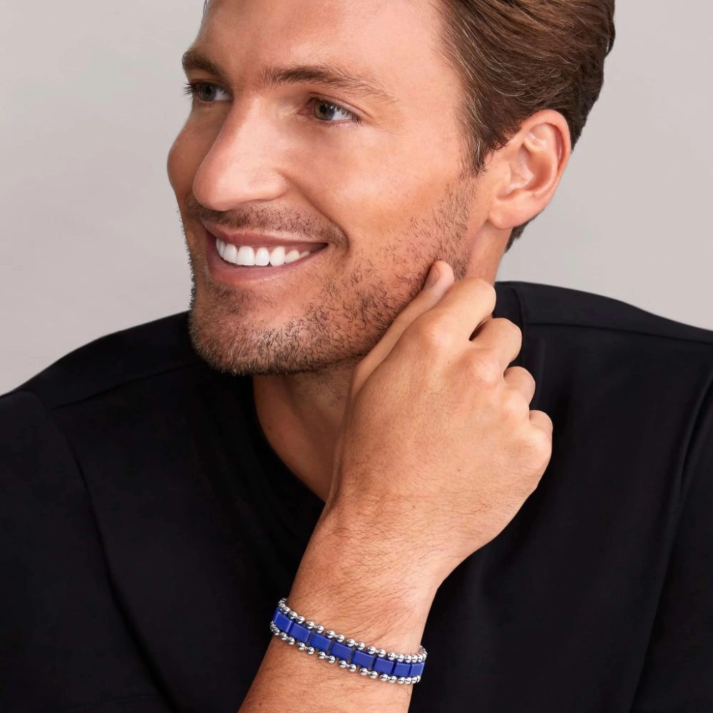 Lagos Anthem Matte Ultramarine Ceramic Link Bracelet