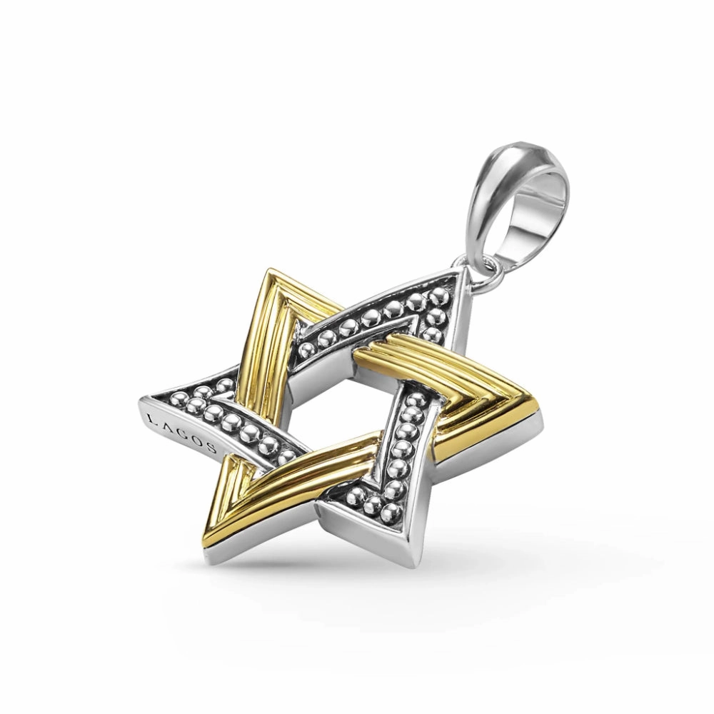 Lagos Anthem Two-Tone Star of David Amulet