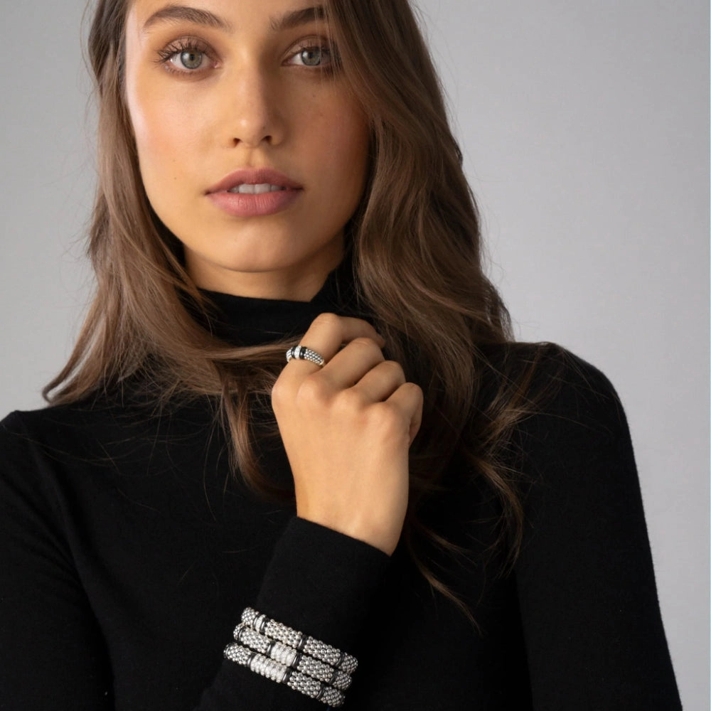 Lagos Black Caviar Ceramic Diamond Ring