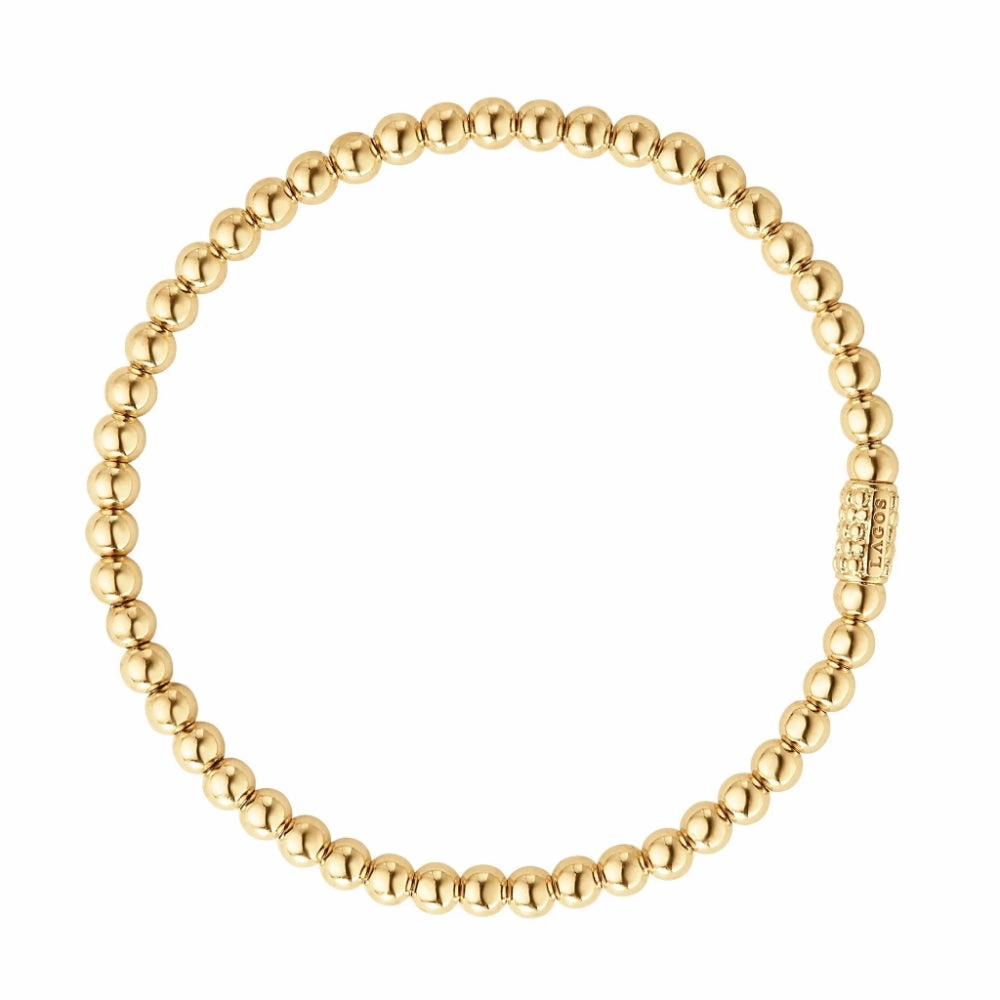 Lagos Caviar Gold 18k Bead Bracelet, 4mm