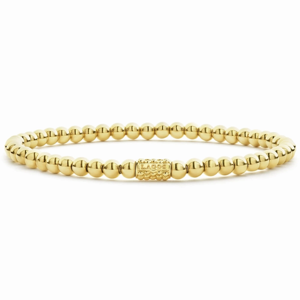 Lagos Caviar Gold 18k Bead Bracelet, 4mm