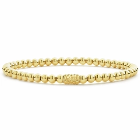 Lagos Caviar Gold 18k Bead Bracelet, 4mm