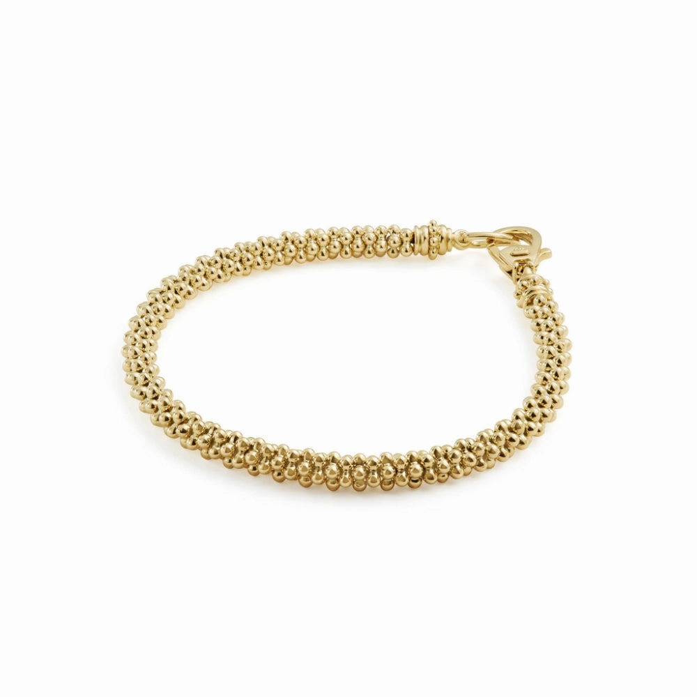 Lagos Caviar Gold 18k Beaded Bracelet, 4mm