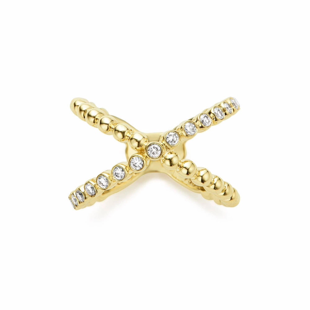 Lagos Caviar Gold 18k X Diamond Ring