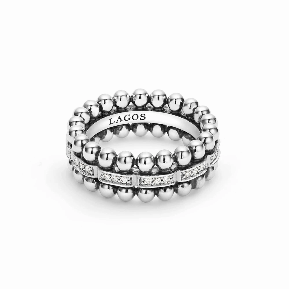Lagos Caviar Spark Beaded Diamond Ring