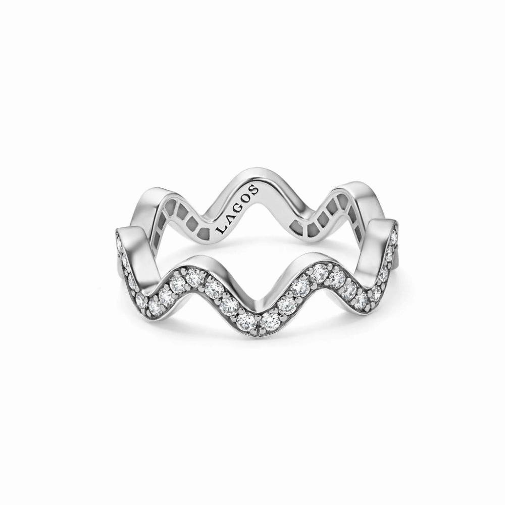 Lagos Caviar Spark Wave Diamond Eternity Ring