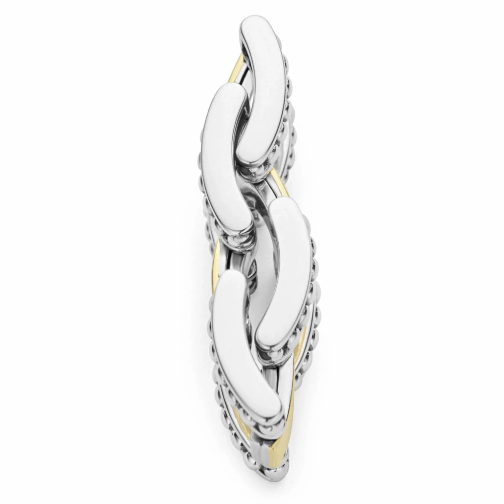 Lagos High Bar Two-Tone Caviar Link Ring