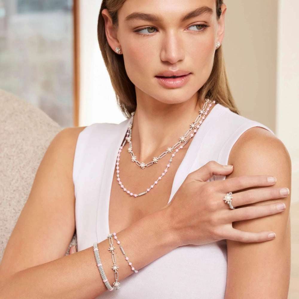 Lagos Luna Fleur Pearl Link Bracelet