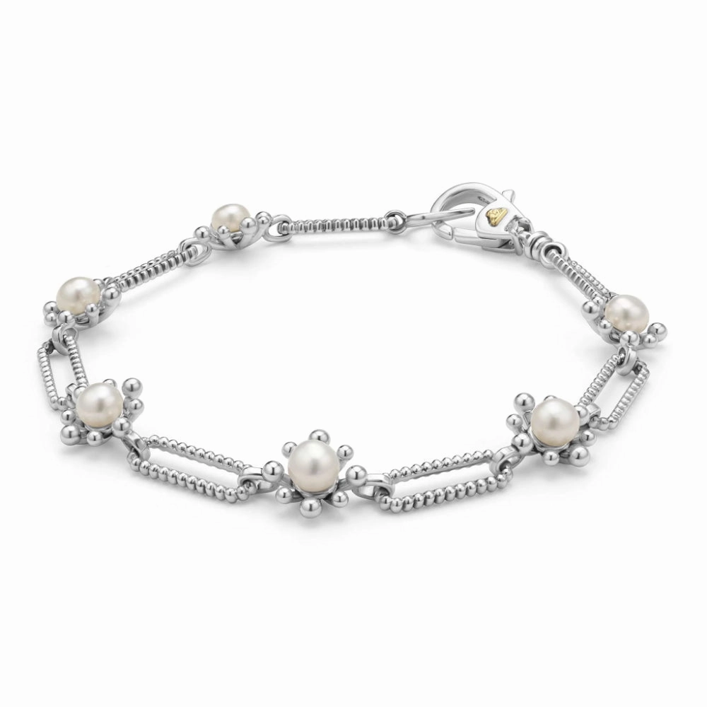 Lagos Luna Fleur Pearl Link Bracelet