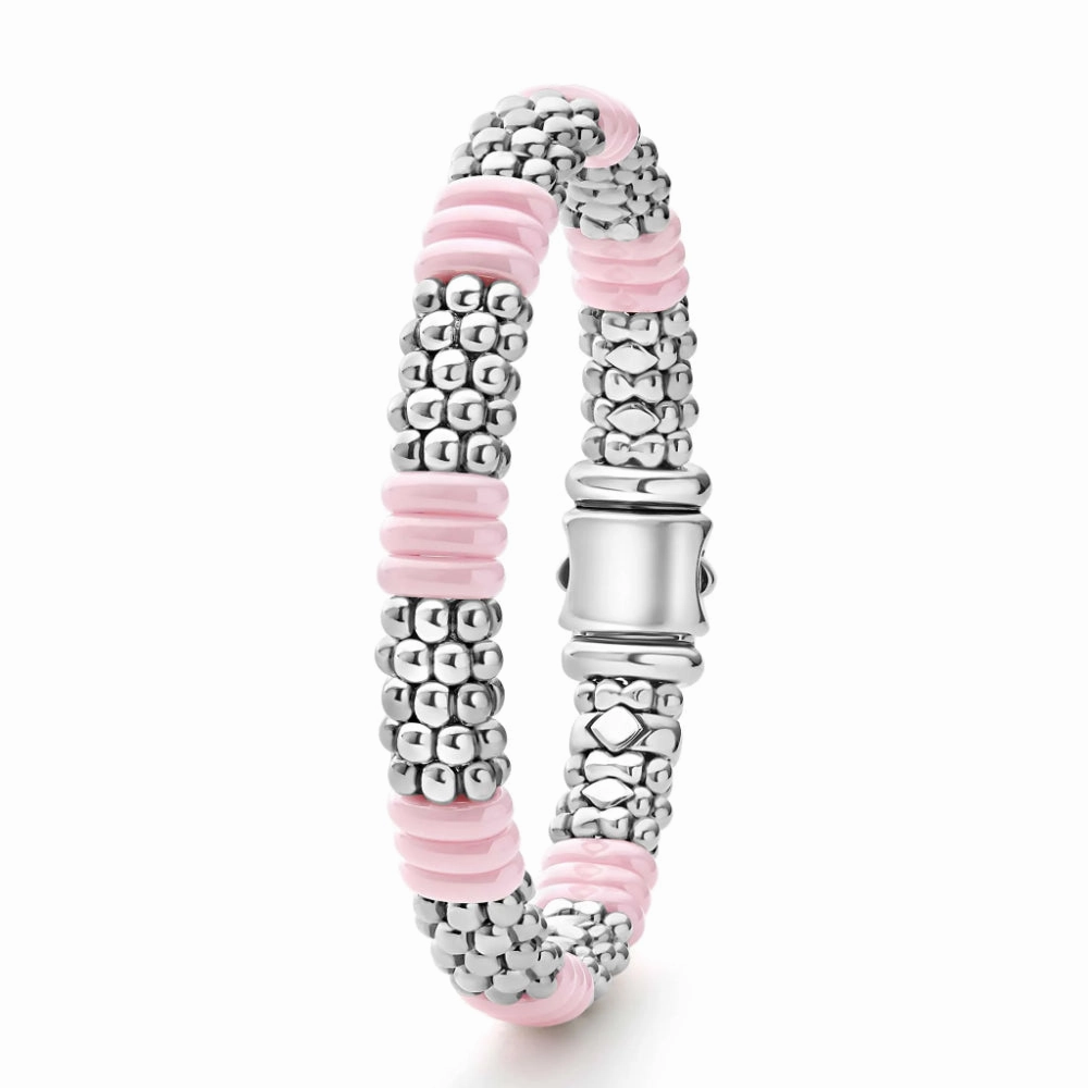 Lagos Pink Caviar Ceramic Beaded Bracelet, 9mm