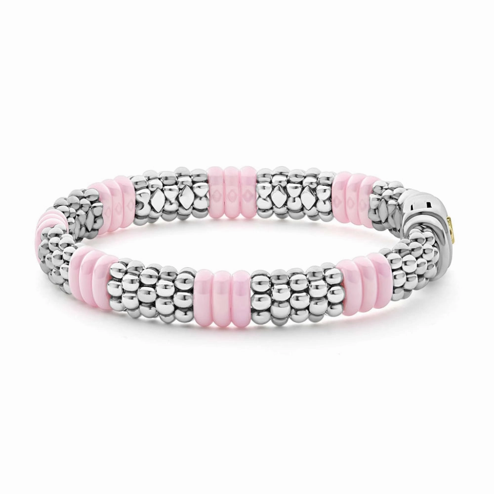 Lagos Pink Caviar Ceramic Beaded Bracelet, 9mm