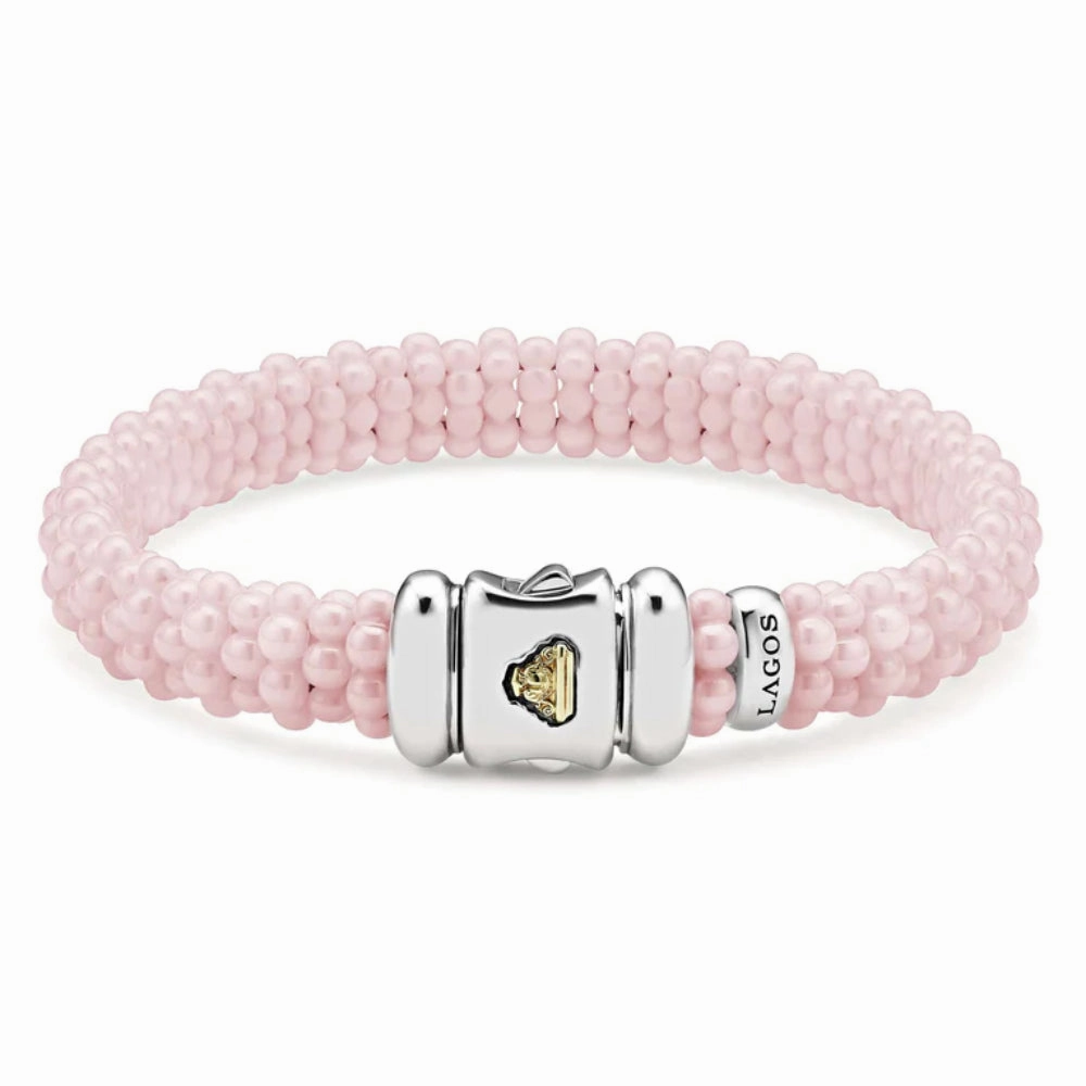 Lagos Pink Caviar Ceramic Beaded Bracelet, 9mm