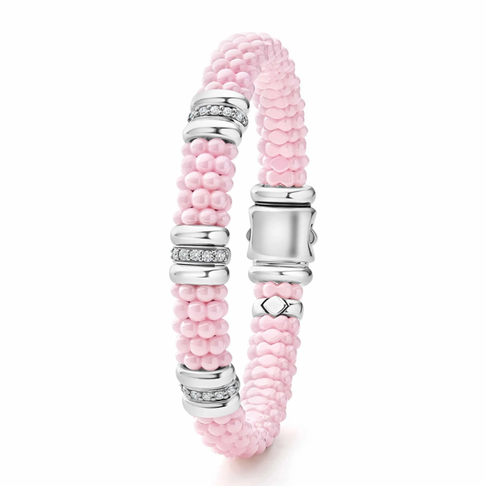 Lagos Pink Caviar Ceramic Caviar Beaded Bracelet, 9mm